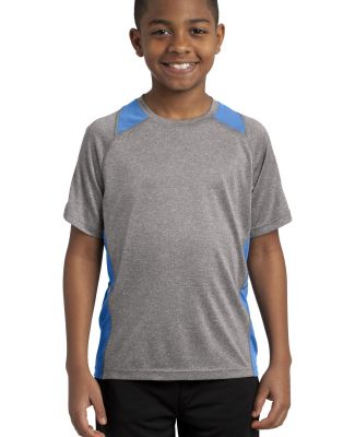 YST361 Sport-Tek® Youth Heather Colorblock Conten in Vnt he/car blu