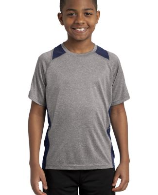 YST361 Sport-Tek® Youth Heather Colorblock Conten in Vnt he/tr navy