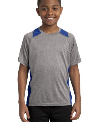 YST361 Sport-Tek® Youth Heather Colorblock Conten in Vnt he/tr royl