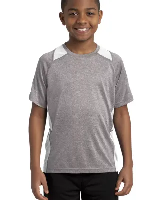 YST361 Sport-Tek® Youth Heather Colorblock Conten in Vnt he/white