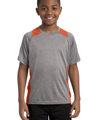 YST361 Sport-Tek® Youth Heather Colorblock Conten in Vnt he/dp orng