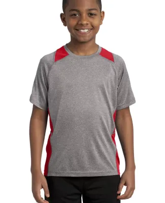 YST361 Sport-Tek® Youth Heather Colorblock Conten in Vnt he/tr red