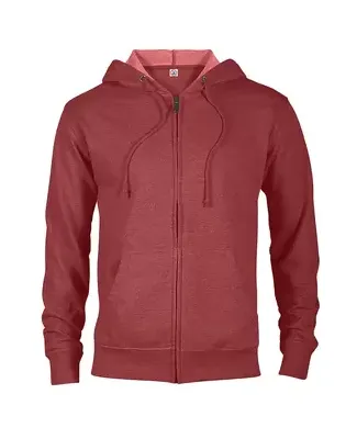 97300 Adult Unisex French Terry Zip Hoodie in Red heather hn8