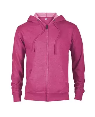 97300 Adult Unisex French Terry Zip Hoodie in Heliconia heather hx8