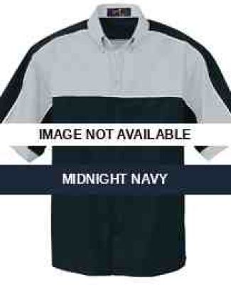 87013 Ash City Men's Color-Block Short Sleeve Shir Midnight Navy