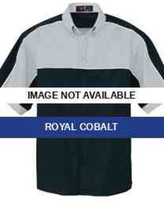 87013 Ash City Men's Color-Block Short Sleeve Shir Royal Cobalt