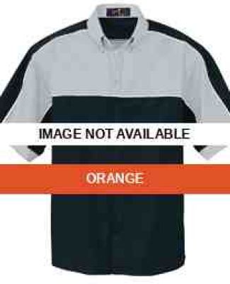 87013 Ash City Men's Color-Block Short Sleeve Shir Orange