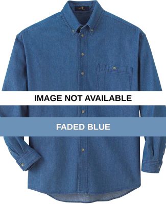 88035 Ash City Men's Denim Button-Down Long Sleeve Faded Blue