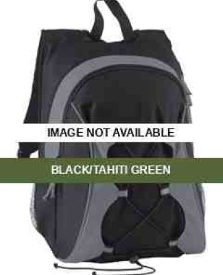 44018 Ash City Recycled Polyester Backpack Black/Tahiti Green