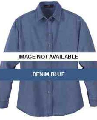 78004 Ash City Ladies' Denim Long Sleeve Shirt Denim Blue