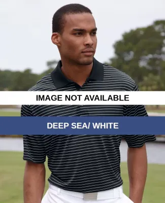 A160 adidas Golf Men's ClimaLite® Pencil Stripe P Deep Sea/ White