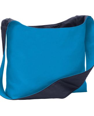 BG405 Port Authority® Cotton Canvas Sling Bag in Turquoise/navy