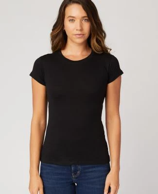 LC1025 Cotton Heritage Juniors Crew Neck Tee in Black (discontinued)