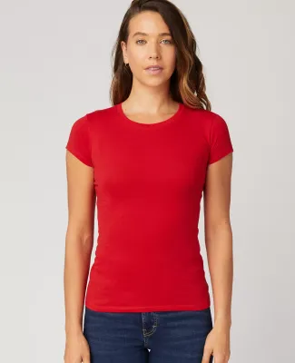 LC1025 Cotton Heritage Juniors Crew Neck Tee in Red (discontinued)