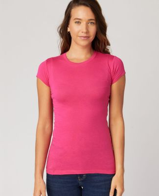 LC1025 Cotton Heritage Juniors Crew Neck Tee in Hot pink (discontinued)