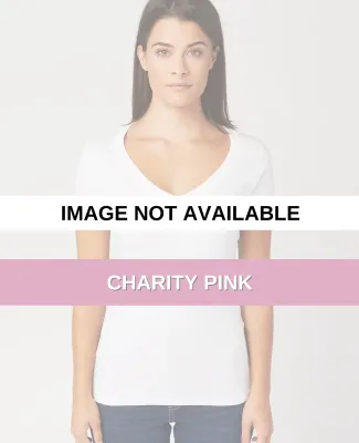 LC1125 Cotton Heritage Juniors V-Neck Tee Charity Pink