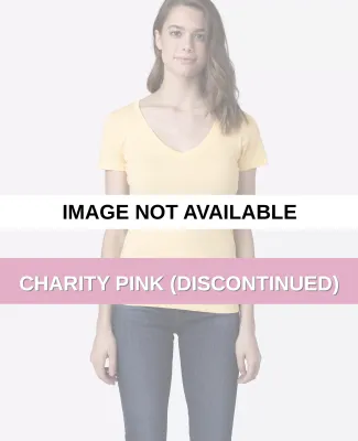 LC1125 Cotton Heritage Juniors V Neck T Shirts CHARITY PINK (DISCONTINUED)