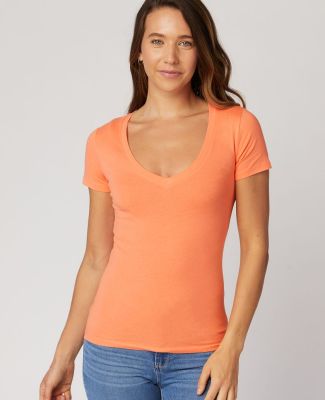 LC1125 Cotton Heritage Juniors V Neck T Shirts in Cantaloupe (discontinued)