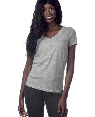 LC1125 Cotton Heritage Juniors V Neck T Shirts in Heather grey (discontinued)