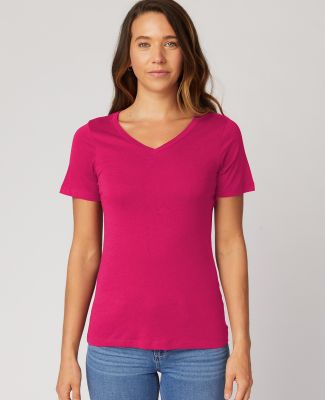 HC1125 Cotton Heritage Womens V Neck T Shirts in Hot pink (discontinued)