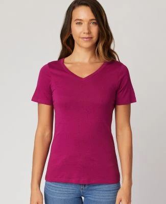 HC1125 Cotton Heritage Womens V Neck T Shirts in Boysenberry (discontinued)