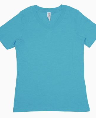 HC1125 Cotton Heritage Womens V Neck T Shirts in Teal blue htr (discontinued)