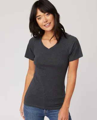 HC1125 Cotton Heritage Womens V-Neck Tee Charcoal Heather