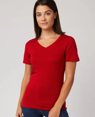 HC1125 Cotton Heritage Womens V-Neck Tee Red