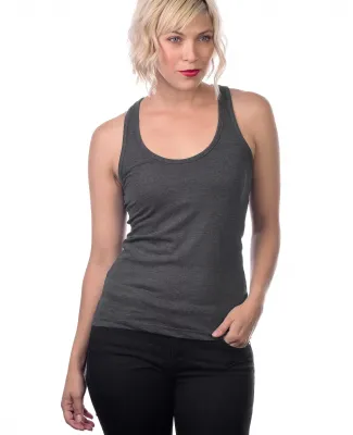 LC7705 Cotton Heritage Juniors Racerback Tank in Charcoal heather