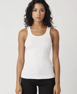 LC7703 Cotton Heritage Juniors Ribbed Tank in White