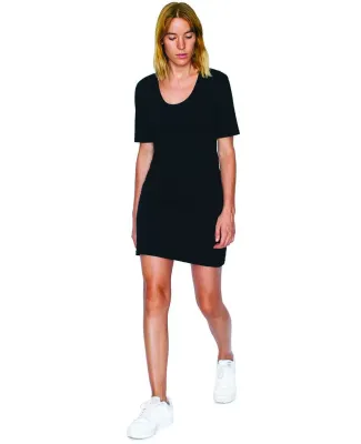 American Apparel SA2314W Ladies' Fine Jersey Short-Sleeve T-Shirt Dress Black