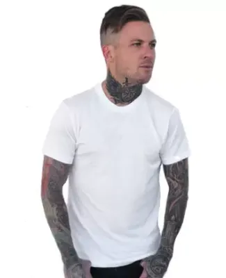 MC134 White Modal Cotton T-Shirt Front Plain White