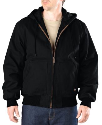 Dickies Workwear TJ245 Men's Sanded Duck Hooded Jacket BLACK
