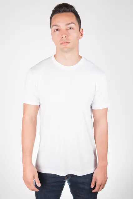 MC134 White Modal Cotton T-Shirt Front View