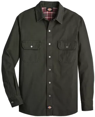 Dickies Workwear WL610 Men's Relaxed Fit Flannel Lined Shirt RNSD MOSS GREEN