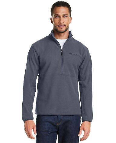 Marmot M12650 Men's Rocklin Half-Zip Jacket in Steel onyx front view