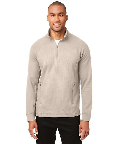 North End NE200 Men's Rhythm Waffle Pullover in Oatmeal front view