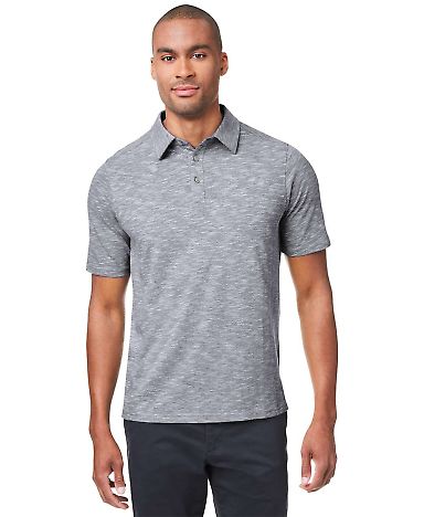 North End NE115 Men's Eclipse Jacquard Polo in Classc navy hthr front view