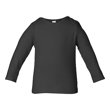 CANVAS 105 Baby Rib Long-Sleeve T-Shirt Black(Discontinued) front view