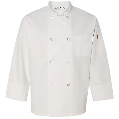 Chef Designs 0413 Button Chef Coat with Thermometer Pocket White front view