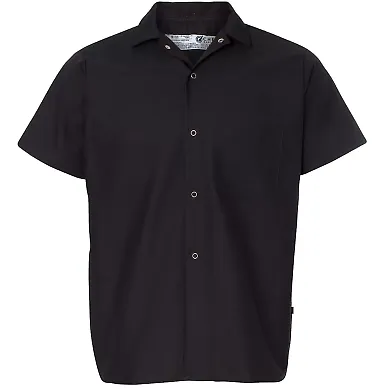 Chef Designs 5020 Poplin Cook Shirt with Gripper Closures Black front view