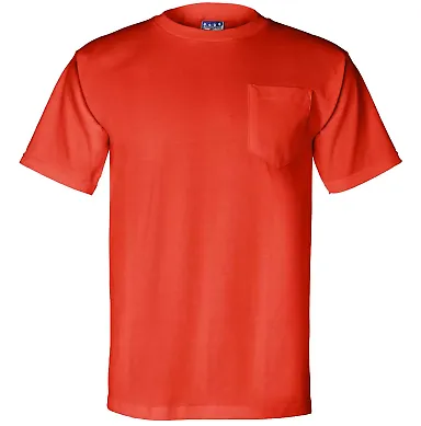 Union Made 3015 Union-Made Short Sleeve T-Shirt with a Pocket BRIGHT ORANGE front view