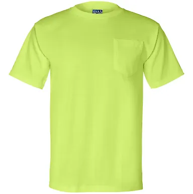 Union Made 3015 Union-Made Short Sleeve T-Shirt with a Pocket LIME GREEN front view
