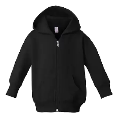 3446 Rabbit Skins Infant Zipper Hooded Sweatshirt BLACK front view