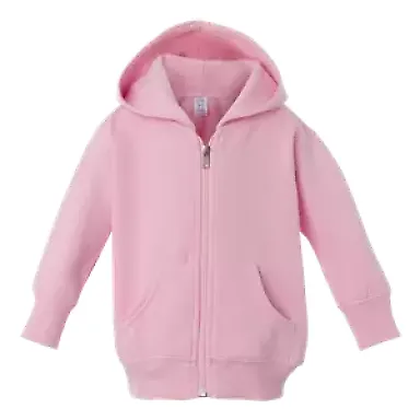 3446 Rabbit Skins Infant Zipper Hooded Sweatshirt PINK front view