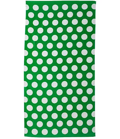 Carmel Towel Company C3060P Polka Dot Velour Beach Towel Kelly front view