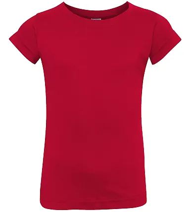 3316 Rabbit Skins® Toddler Girls Fine Jersey T-Shirt RED front view