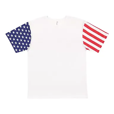 3976 Code V Adult Jersey Stars & Stripes Tee White front view