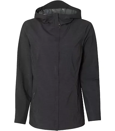 Weatherproof 17604W 32 Degrees Women's Melange Rain Jacket Black Melange front view