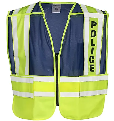 ML Kishigo 8051BZ Police Vest Lime/ Blue front view